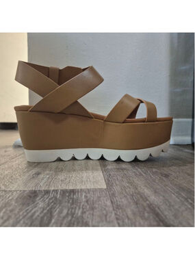 Women's See By Chloé Brown & White Wedge Sandals Size 9.5
